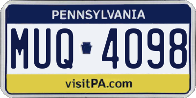 PA license plate MUQ4098