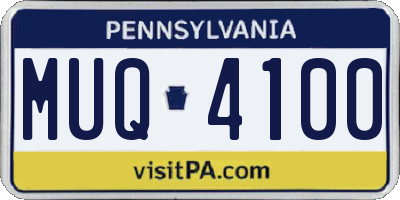 PA license plate MUQ4100