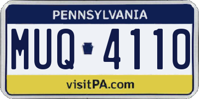 PA license plate MUQ4110