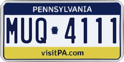 PA license plate MUQ4111