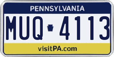 PA license plate MUQ4113