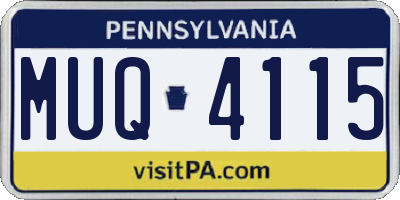 PA license plate MUQ4115