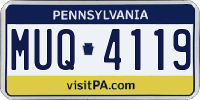 PA license plate MUQ4119