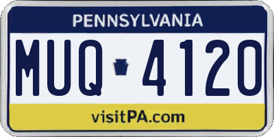 PA license plate MUQ4120