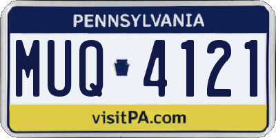 PA license plate MUQ4121