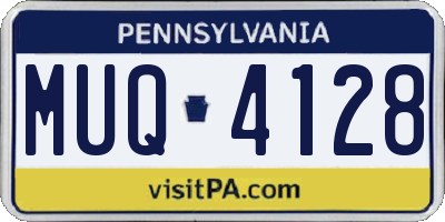 PA license plate MUQ4128