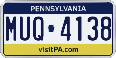 PA license plate MUQ4138
