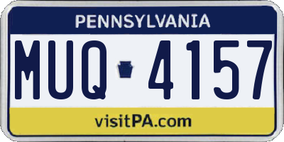 PA license plate MUQ4157