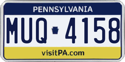 PA license plate MUQ4158