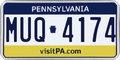 PA license plate MUQ4174