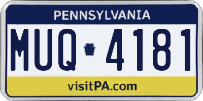 PA license plate MUQ4181