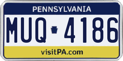PA license plate MUQ4186