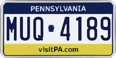 PA license plate MUQ4189