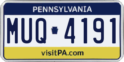 PA license plate MUQ4191