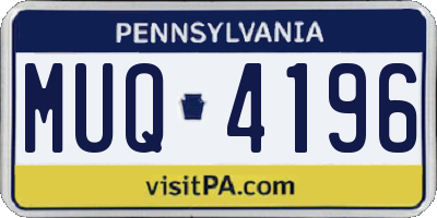PA license plate MUQ4196