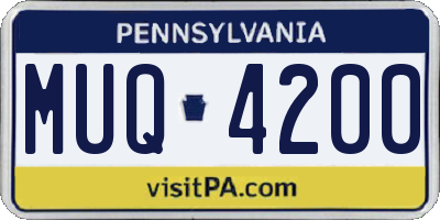 PA license plate MUQ4200