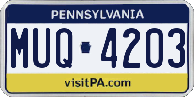 PA license plate MUQ4203