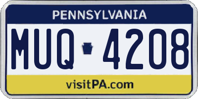 PA license plate MUQ4208