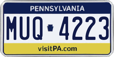 PA license plate MUQ4223