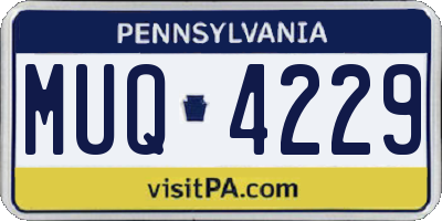 PA license plate MUQ4229