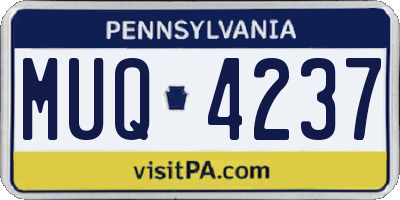 PA license plate MUQ4237