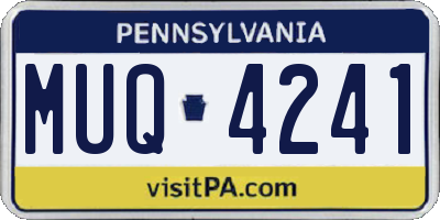 PA license plate MUQ4241