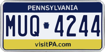 PA license plate MUQ4244