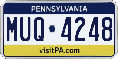 PA license plate MUQ4248