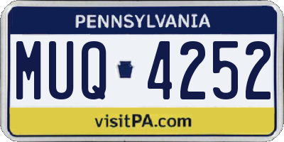 PA license plate MUQ4252