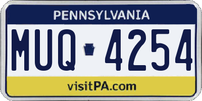 PA license plate MUQ4254