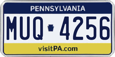 PA license plate MUQ4256