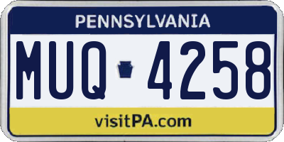 PA license plate MUQ4258