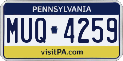 PA license plate MUQ4259