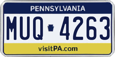 PA license plate MUQ4263