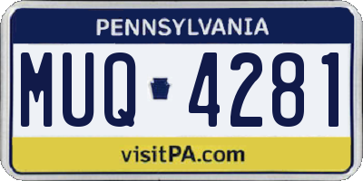 PA license plate MUQ4281
