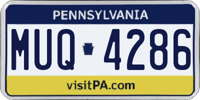 PA license plate MUQ4286
