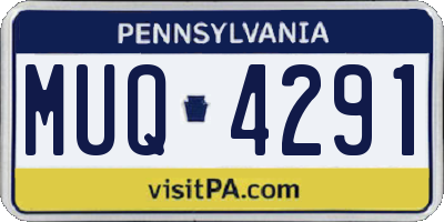 PA license plate MUQ4291