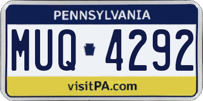 PA license plate MUQ4292