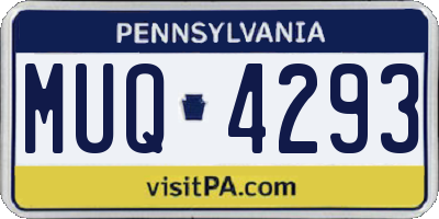 PA license plate MUQ4293