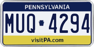 PA license plate MUQ4294