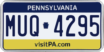 PA license plate MUQ4295