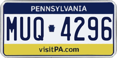 PA license plate MUQ4296