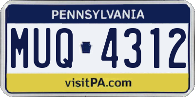 PA license plate MUQ4312