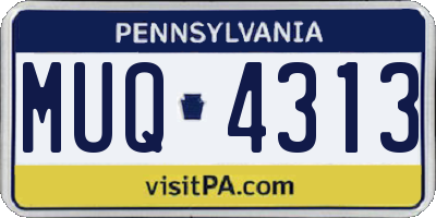 PA license plate MUQ4313