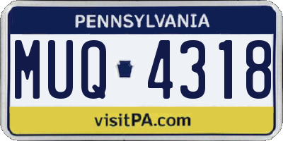 PA license plate MUQ4318