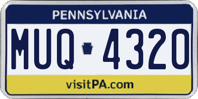 PA license plate MUQ4320