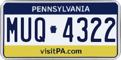 PA license plate MUQ4322