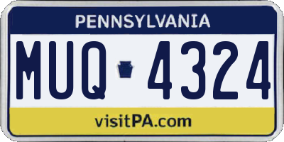 PA license plate MUQ4324