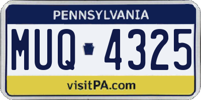PA license plate MUQ4325