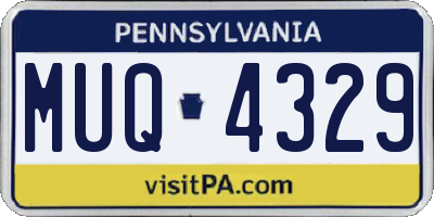 PA license plate MUQ4329